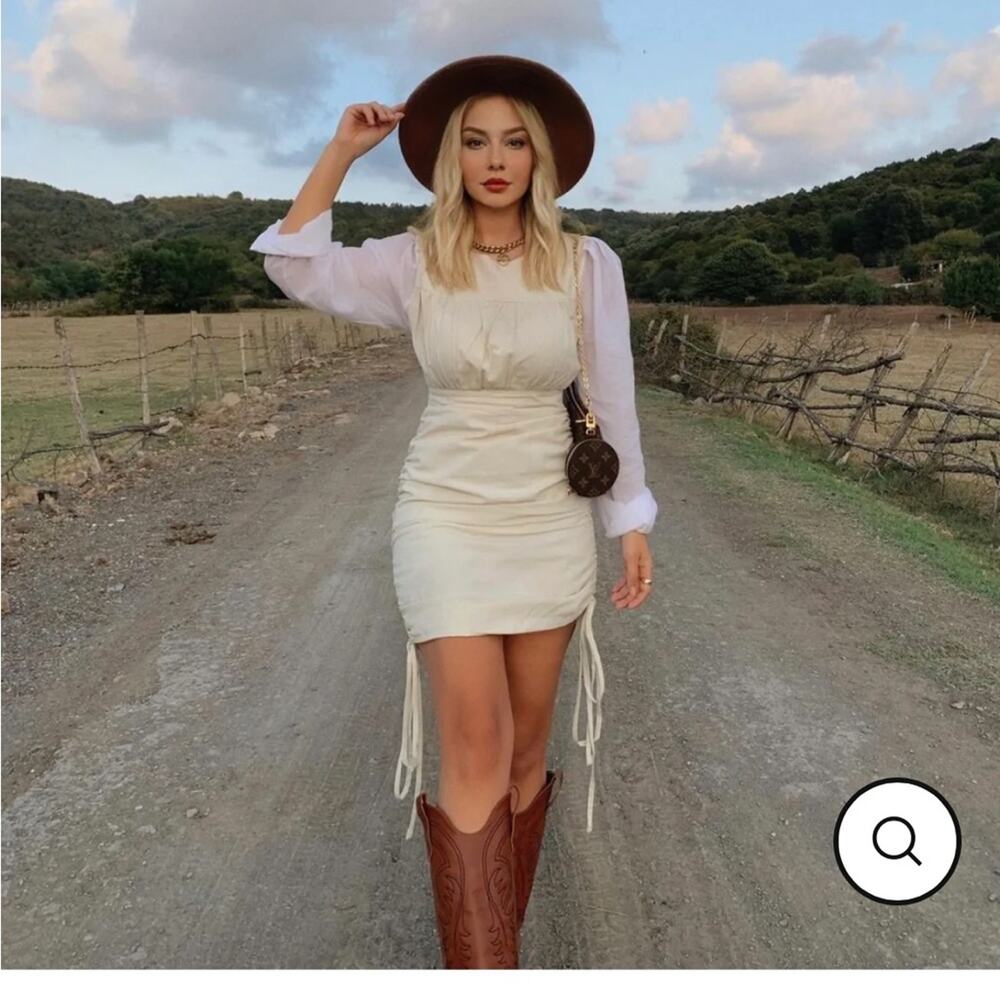 Coastal cowgirl Piral cream mini dress